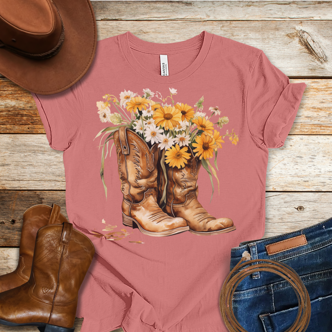 Daisy n' Weeds Boots T-Shirt