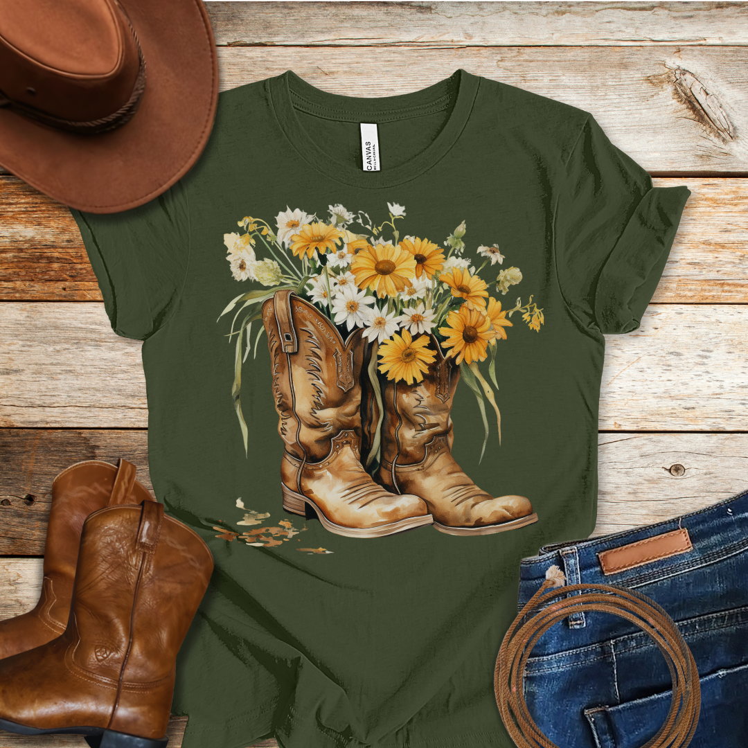 Daisy n' Weeds Boots T-Shirt