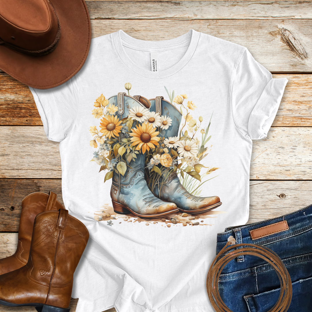 Worn Daisy Boots T-Shirt