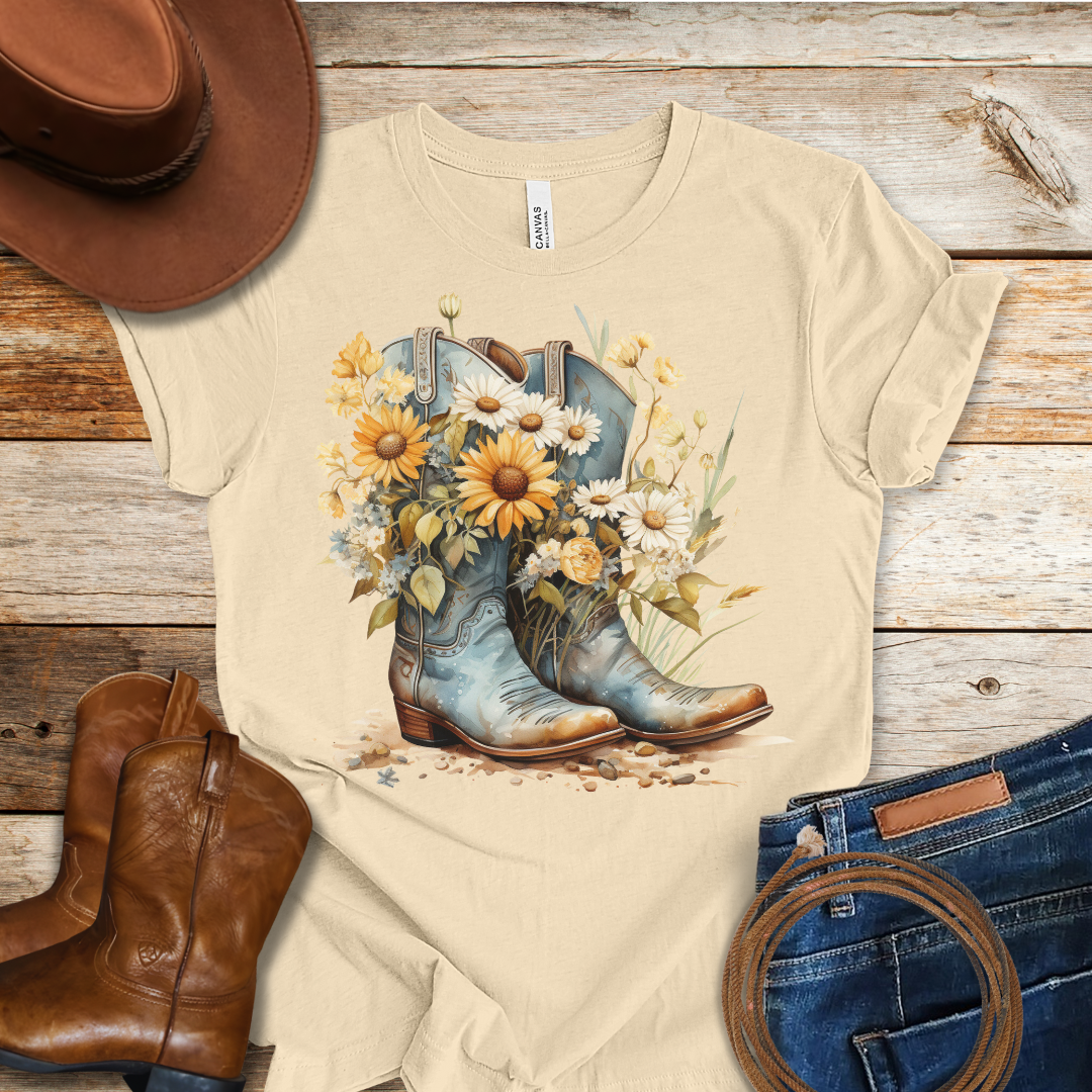Worn Daisy Boots T-Shirt