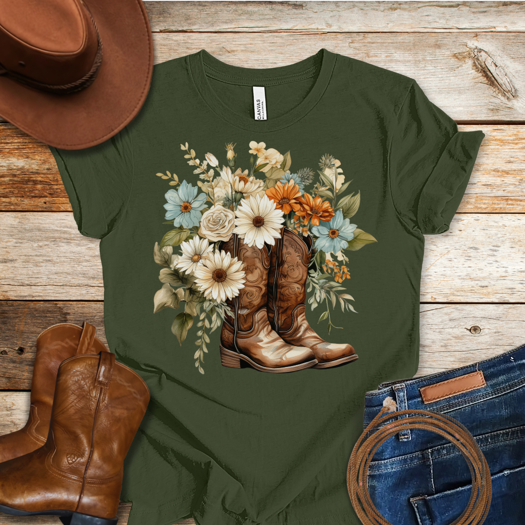 Chrysanthemum Boots T-Shirt