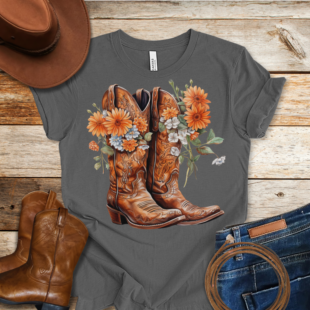 Gerbera Daisies Boots T-Shirt