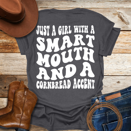 Cornbread Accent T-Shirt (Back & Front Print)