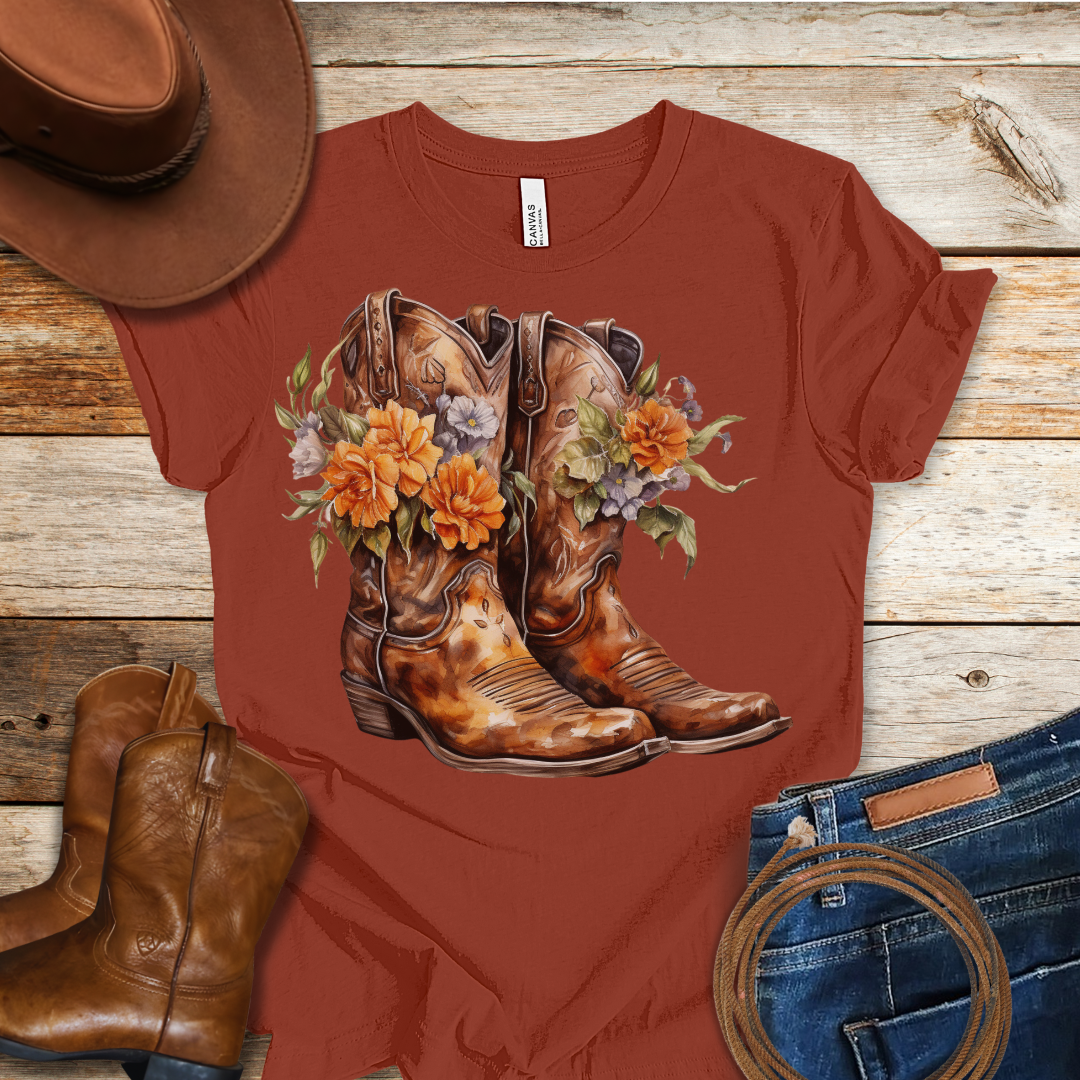 Carnation Boots T-Shirt