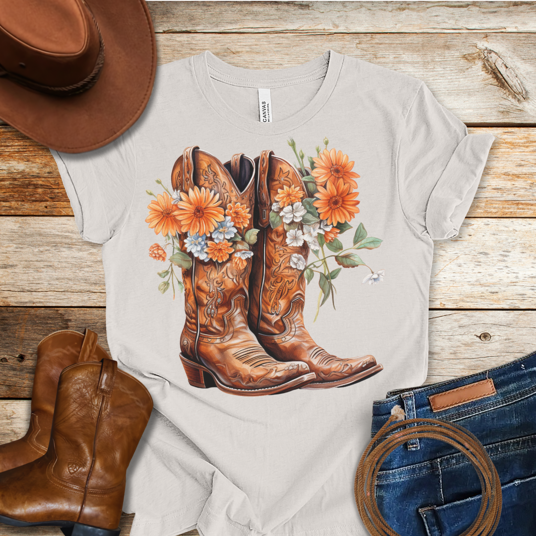 Gerbera Daisies Boots T-Shirt