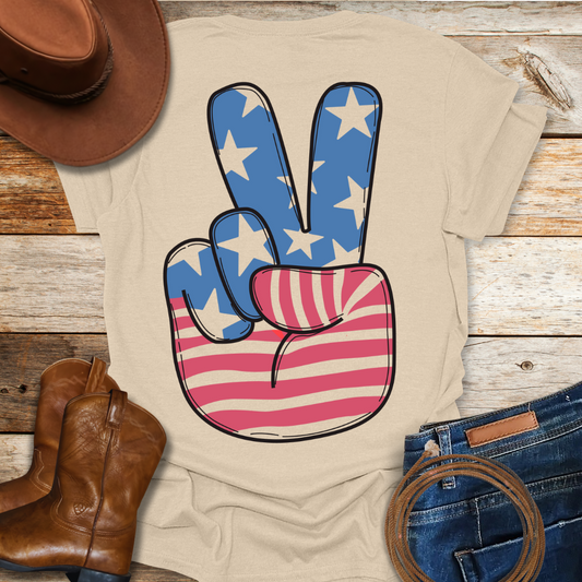 USA Peace T-Shirt (Back Print)