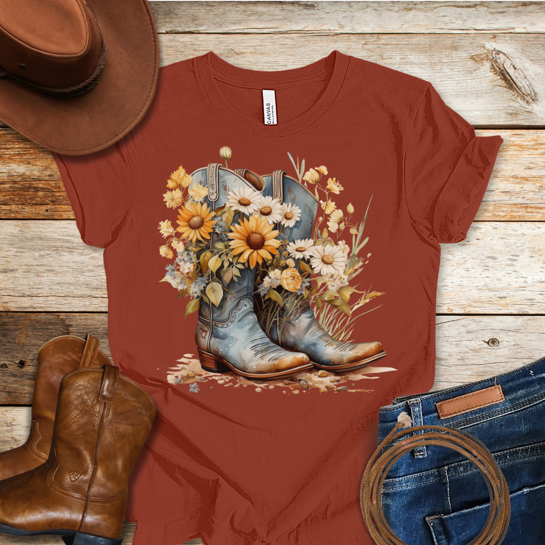 Worn Daisy Boots T-Shirt