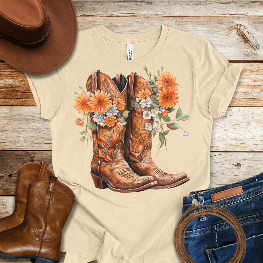 Gerbera Daisies Boots T-Shirt