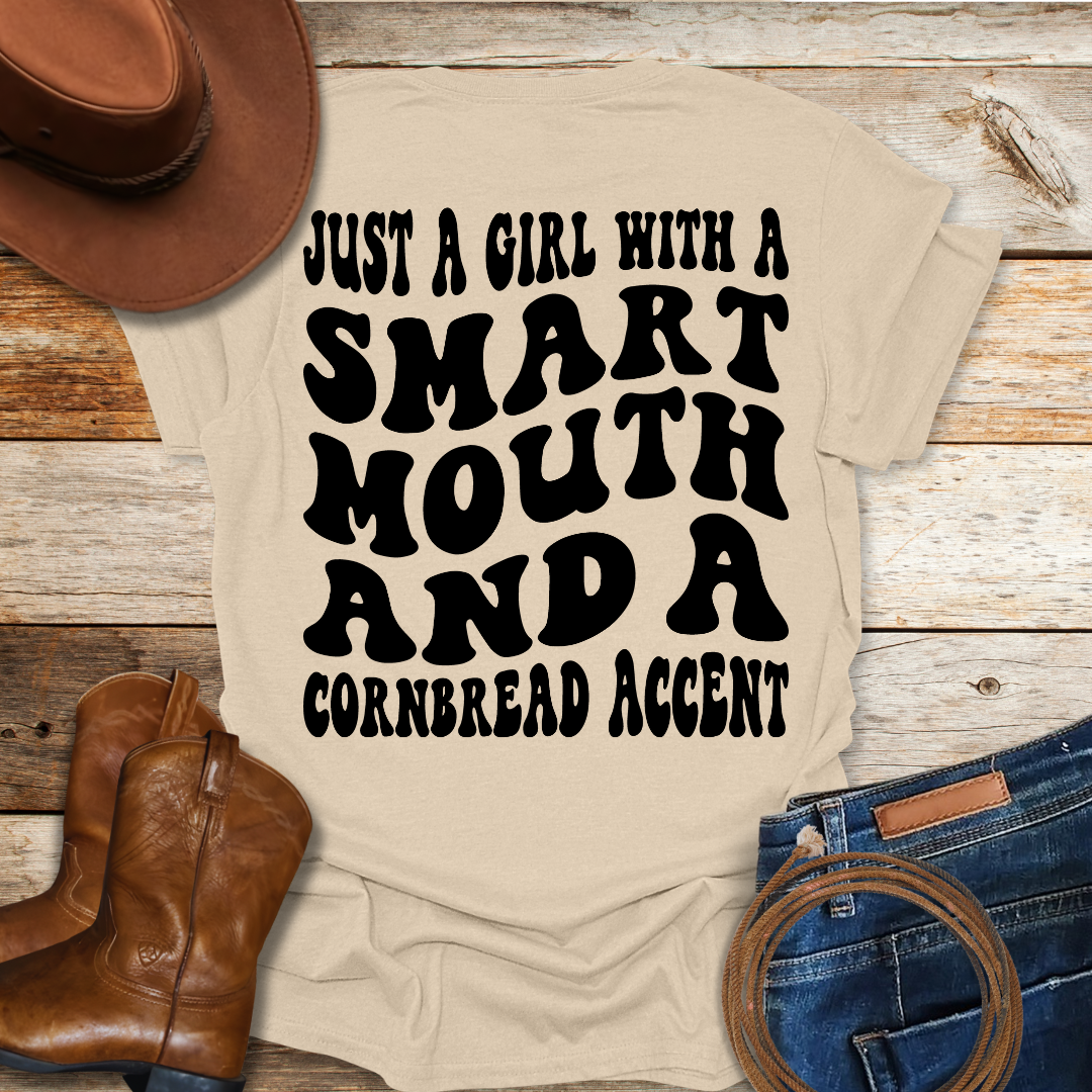Cornbread Accent T-Shirt (Back & Front Print)