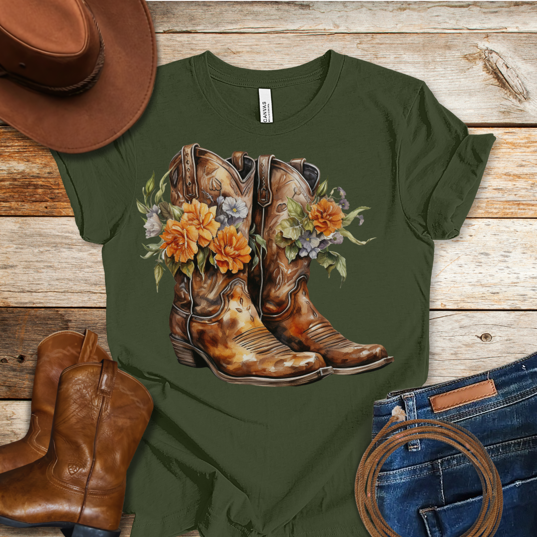 Carnation Boots T-Shirt
