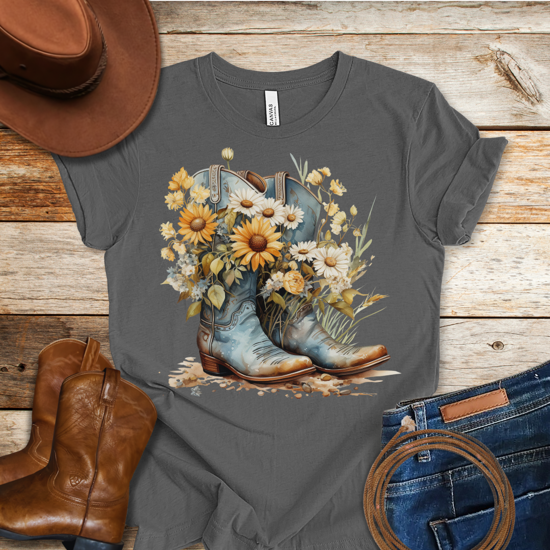 Worn Daisy Boots T-Shirt