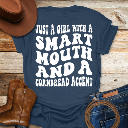 Cornbread Accent T-Shirt (Back & Front Print)