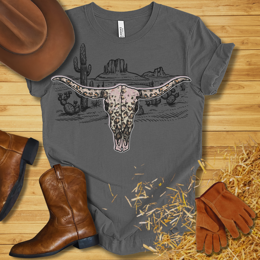 Leopard Cow Skull T-Shirt