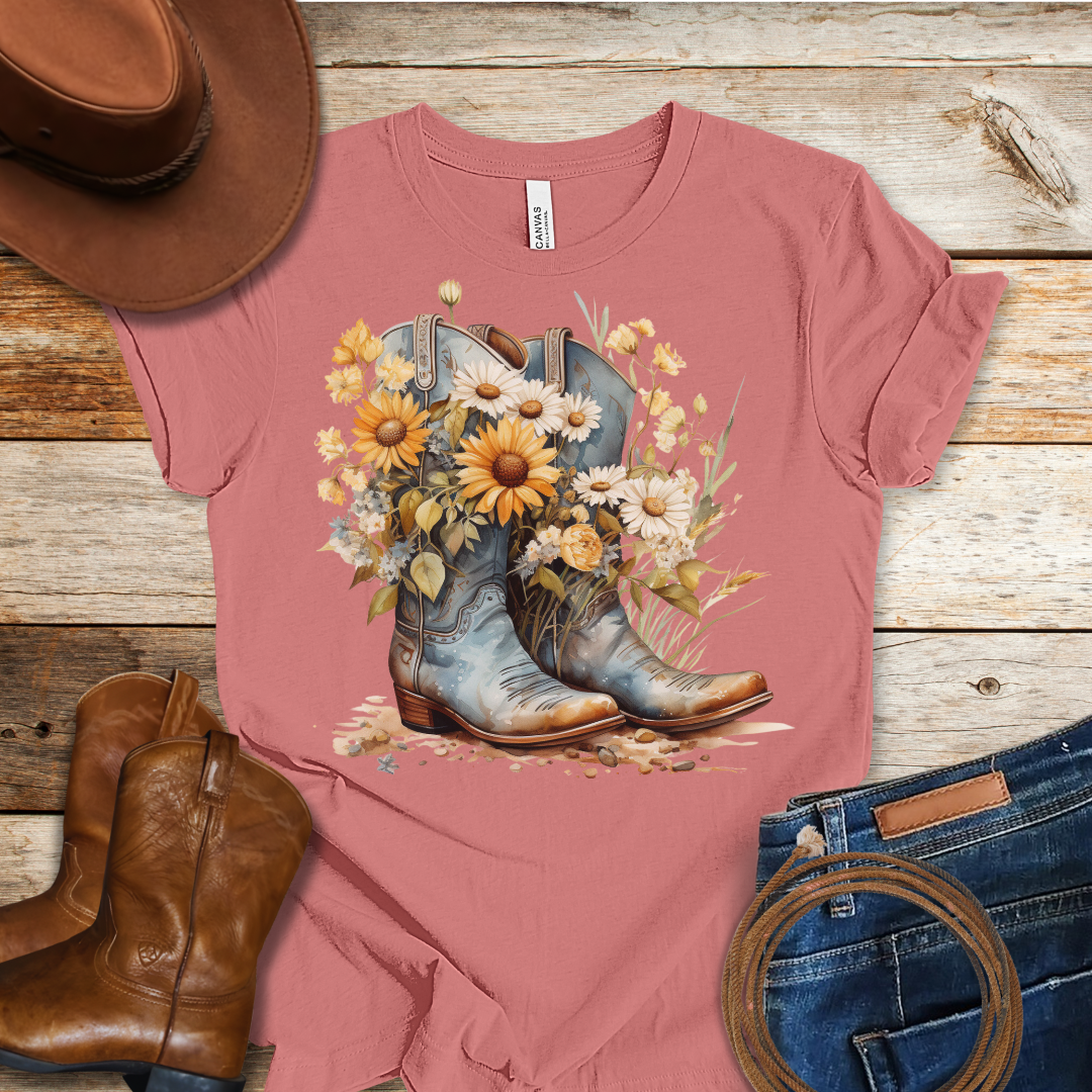 Worn Daisy Boots T-Shirt