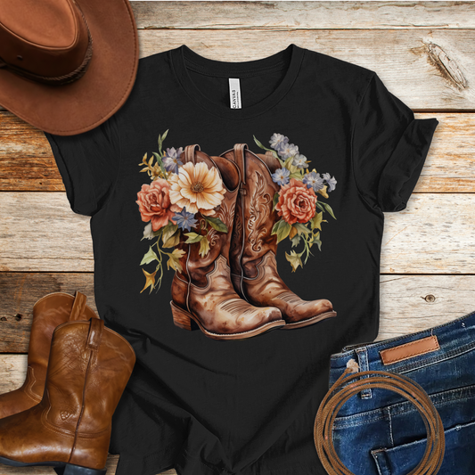 Red Roses Boots T-Shirt
